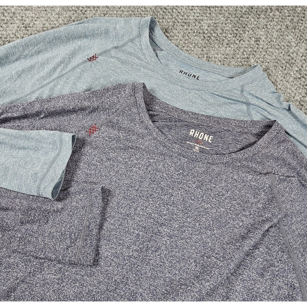 Rhone Reign Mens Long Sleeve Training Shirt 2 Pack Gray Navy Blue XL Performance